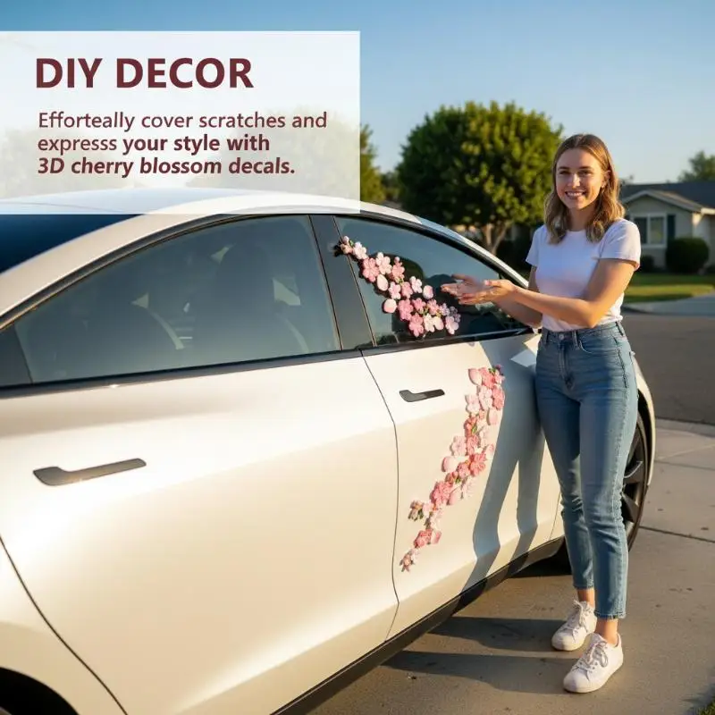 8PCS 3D Cherry Blossom Car Sticker Car Rear Bumper Scratch Cover Waterproof Floral Decals Universal Fit
8PCS 3D Cherry Blossom Car Sticker Car Rear Bumper Scratch Cover Waterproof Floral Decals Universal Fit