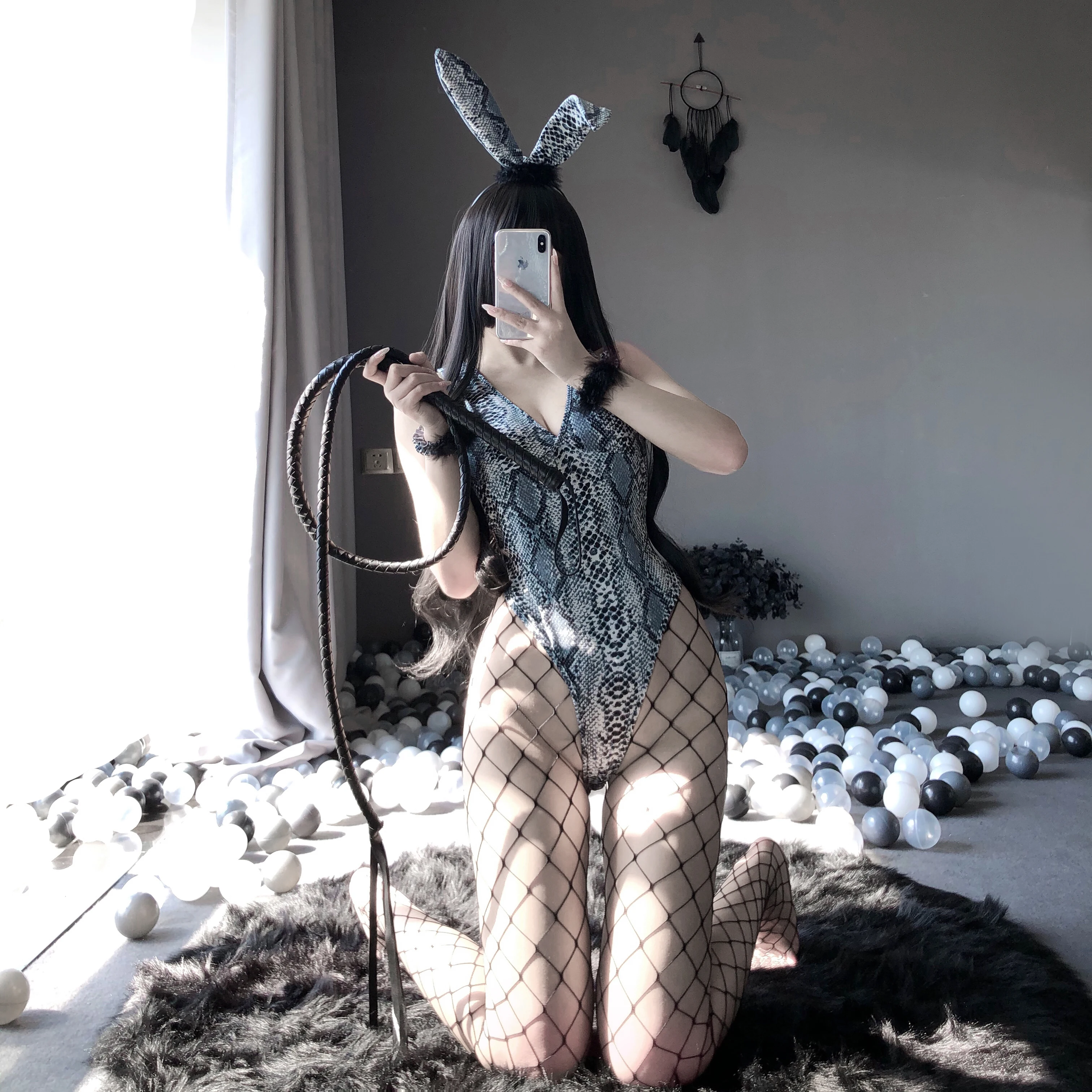 Rabbit Girl Uniform Seductive Flirting Sexy Jumpsuit, Blue and Gray Pajamas, Hot and Exotic Set, Deep V Triangle Jumpsuit
Rabbit Girl Uniform Seductive Flirting Sexy Jumpsuit, Blue and Gray Pajamas, Hot and Exotic Set, Deep V Triangle Jumpsuit