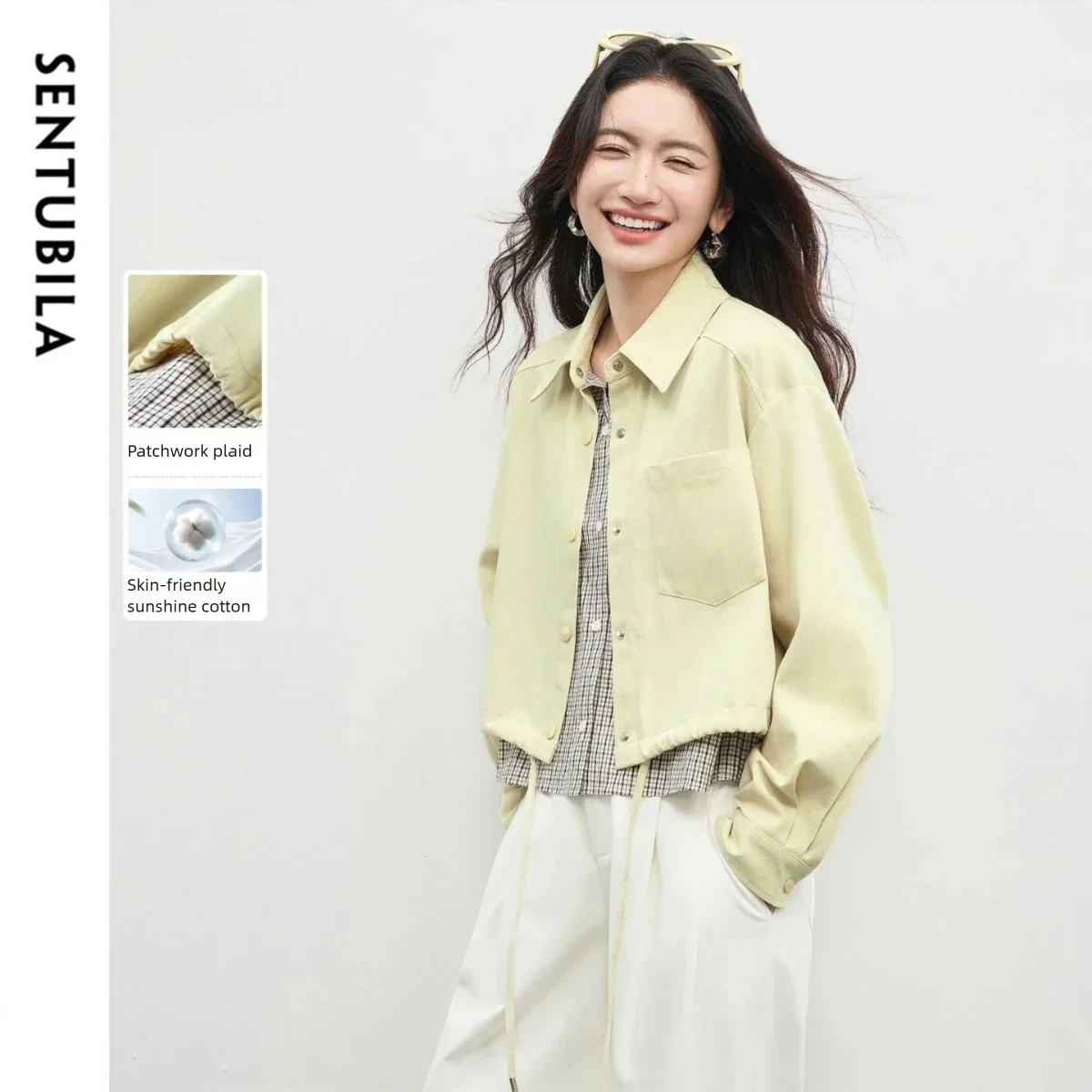 SENTUBILA Women's Cropped Jacket Plaid Splicing Contrasting Fake Two Pieces Coats 2026 Spring Casual Woman Clothes W61WK5879
SENTUBILA Women's Cropped Jacket Plaid Splicing Contrasting Fake Two Pieces Coats 2026 Spring Casual Woman Clothes W61WK5879