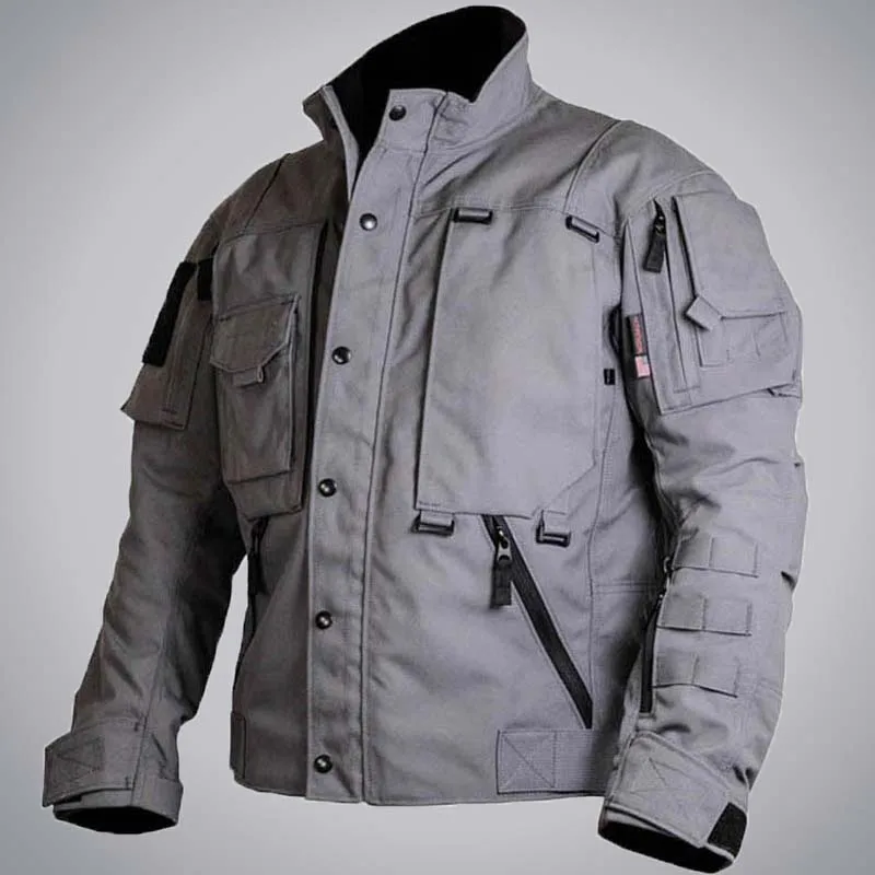 Men's Windproof Waterproof Tactical Jacket Outdoor Rock Climbing Sports Autumn and Winter Multi Pocket Zipper Fleece Lined Coat
Men's Windproof Waterproof Tactical Jacket Outdoor Rock Climbing Sports Autumn and Winter Multi Pocket Zipper Fleece Lined Coat