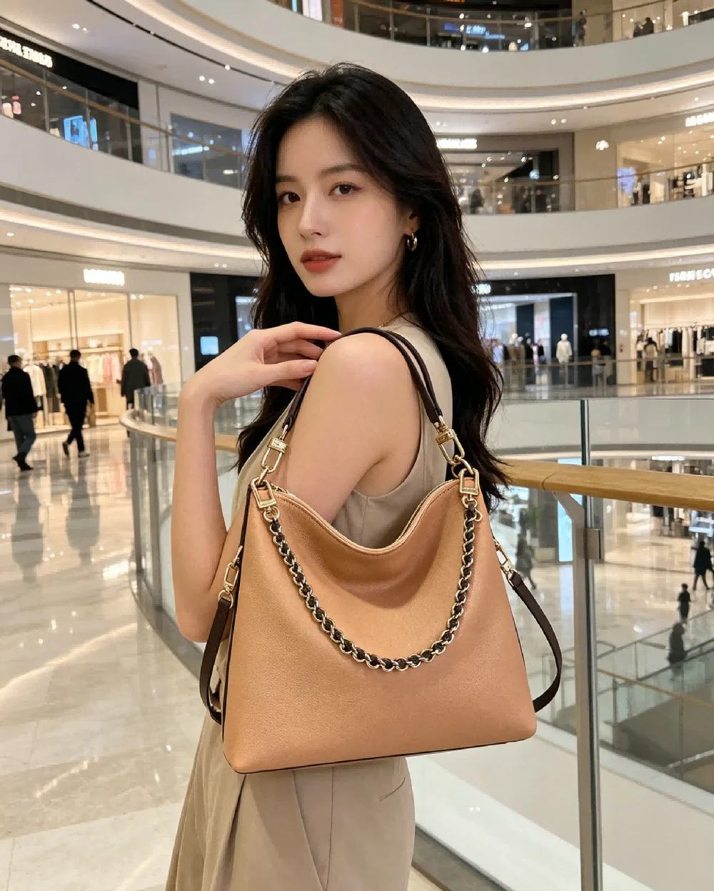 Lady Genuine Leather Shoulder Bag with Adjustable Crossbody Strap Women Fashion Handbag with Chain Casual Tote Bags for Female
Lady Genuine Leather Shoulder Bag with Adjustable Crossbody Strap Women Fashion Handbag with Chain Casual Tote Bags for Female