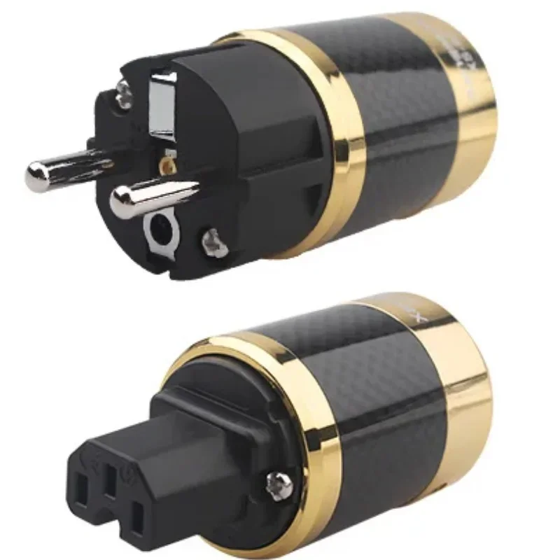 XC90 Carbon Fiber Red Copper Rhodium Plated EU EU Schuko DIY Power Plug IEC Male Female
XC90 Carbon Fiber Red Copper Rhodium Plated EU EU Schuko DIY Power Plug IEC Male Female