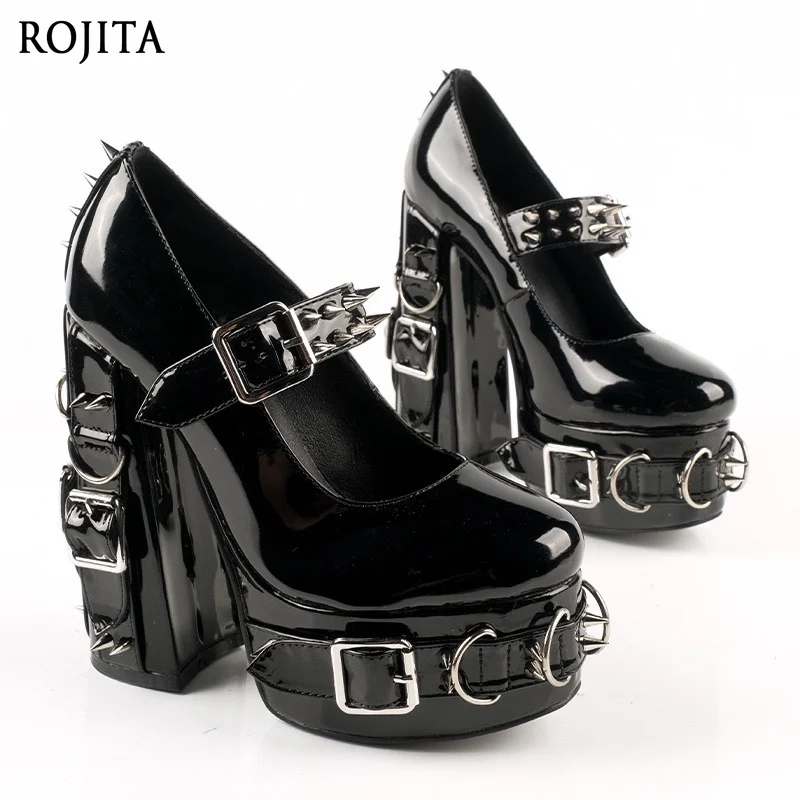 Punk Subculture Rivet Dark Trend Gothic Style Waterproof Table Leather Buckle Thick Heel Women's High Heels 37-43 Heels Women
Punk Subculture Rivet Dark Trend Gothic Style Waterproof Table Leather Buckle Thick Heel Women's High Heels 37-43 Heels Women