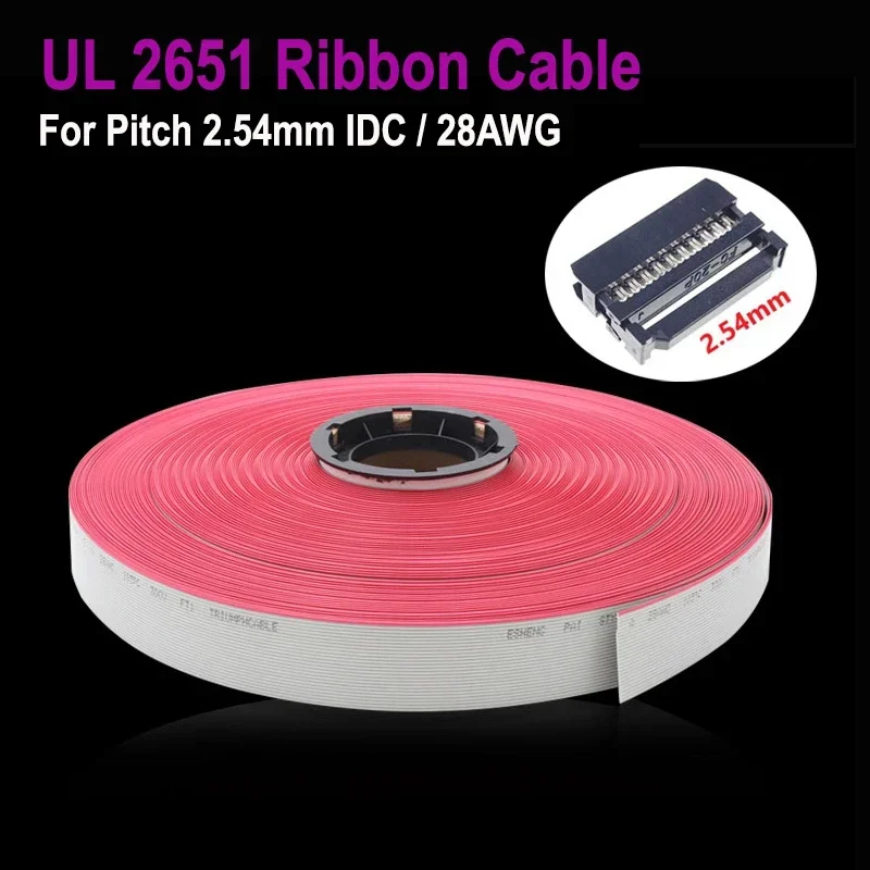 2/5M 1.27mm Flat Ribbon Cable 10 14 16 20 26 30 34 40 50 60 pins AWG 28 UL2651 300V 2.54mm IDC Connector Flat Data Cable Wire
2/5M 1.27mm Flat Ribbon Cable 10 14 16 20 26 30 34 40 50 60 pins AWG 28 UL2651 300V 2.54mm IDC Connector Flat Data Cable Wire