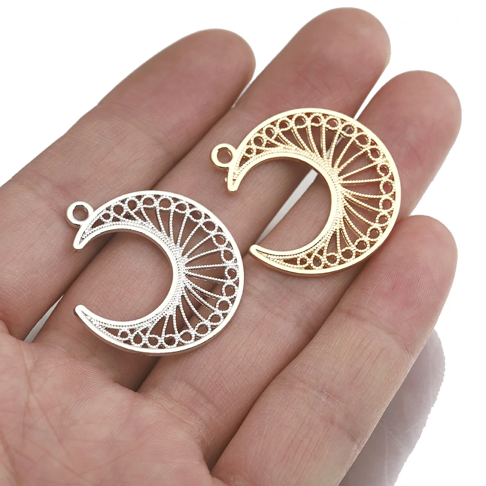 10Pcs Filigree Moon Charms Hollow Flower Celestial Crescent Moon Pendant Charms For Diy Boho Statement Earrings Jewelry Making
10Pcs Filigree Moon Charms Hollow Flower Celestial Crescent Moon Pendant Charms For Diy Boho Statement Earrings Jewelry Making