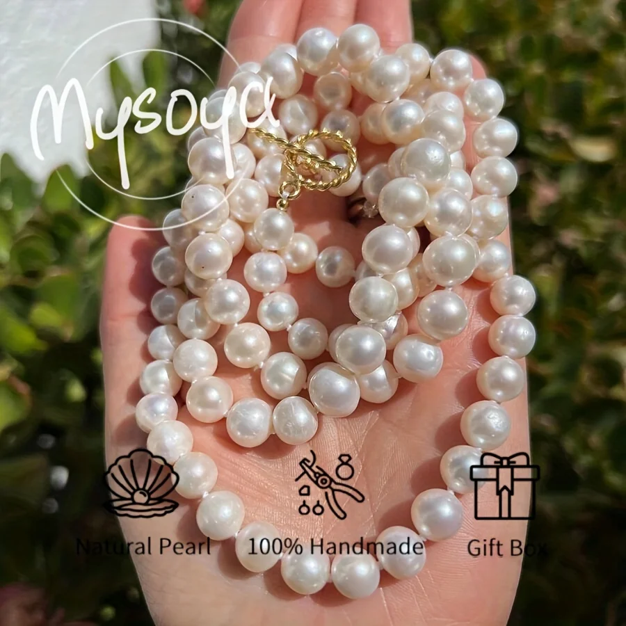Mysoya White Freshwater Pearl Long Necklace 8-9mm Pearl Gift Box Gift for Him/ Her for Birthday Wedding Valentine's Day Gift
Mysoya White Freshwater Pearl Long Necklace 8-9mm Pearl Gift Box Gift for Him/ Her for Birthday Wedding Valentine's Day Gift