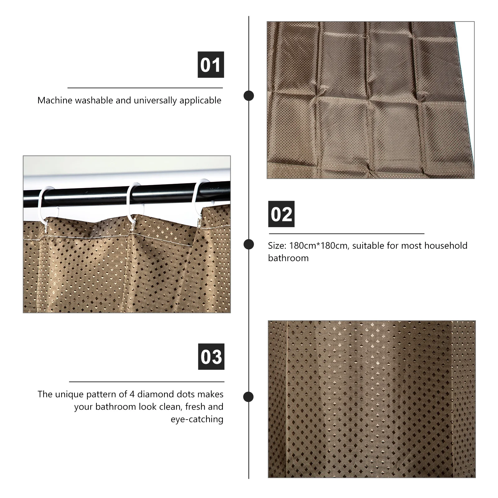 Diamond Dot Pattern Bath Curtain Thickened Waterproof Easy Install Use for Bathroom Shower 1Set Diamond Dot Pattern Bath Curtain
Diamond Dot Pattern Bath Curtain Thickened Waterproof Easy Install Use for Bathroom Shower 1Set Diamond Dot Pattern Bath Curtain