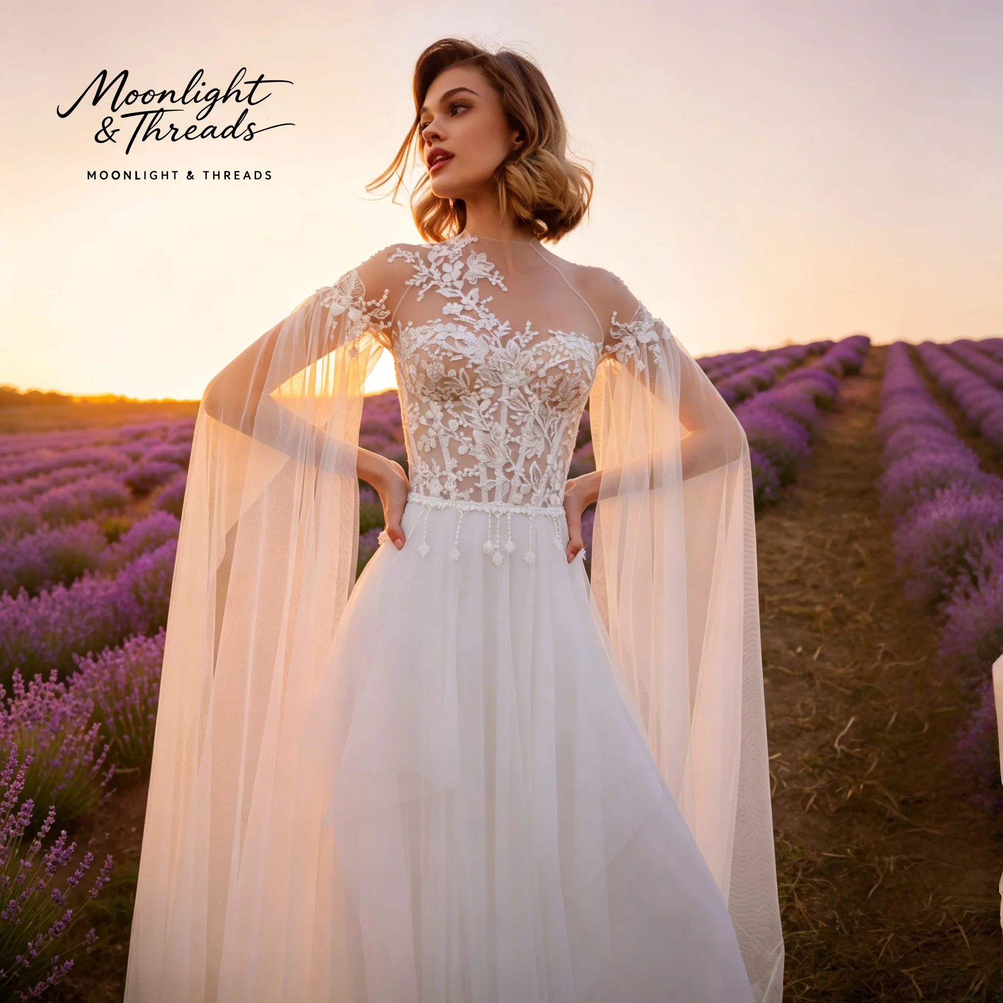 White strapless sleeveless floor-length formal wedding dress with French herringbone embroidery and a shawl
White strapless sleeveless floor-length formal wedding dress with French herringbone embroidery and a shawl