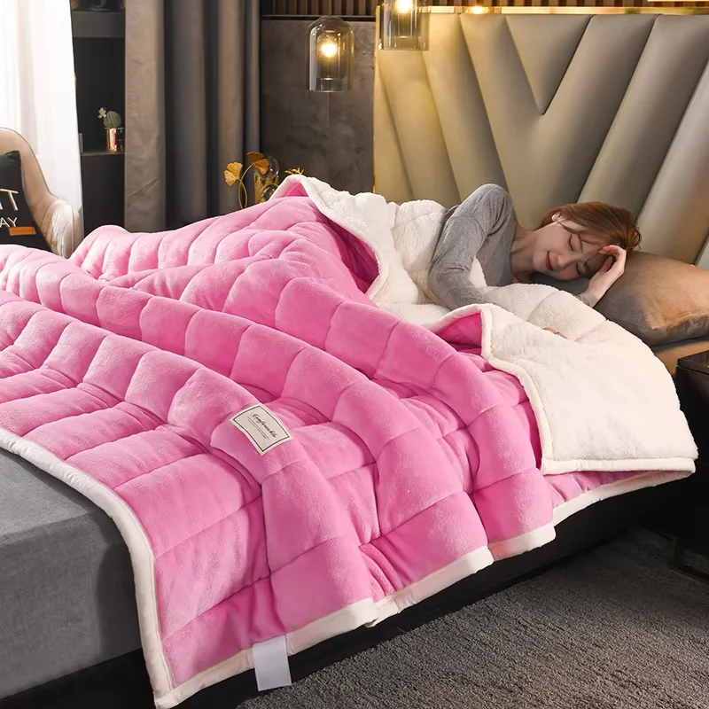 Three-layer thickened lamb fleece blanket solid color milk fleece blanket winter warm flannel nap blanket
Three-layer thickened lamb fleece blanket solid color milk fleece blanket winter warm flannel nap blanket