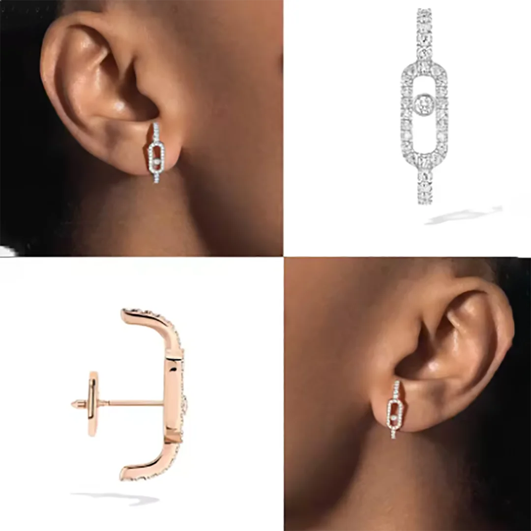 NEW French luxury jewelry S 925 sterling silver plated with 24K gold and inlaid with 5A zircon single-sided women's earrings
NEW French luxury jewelry S 925 sterling silver plated with 24K gold and inlaid with 5A zircon single-sided women's earrings