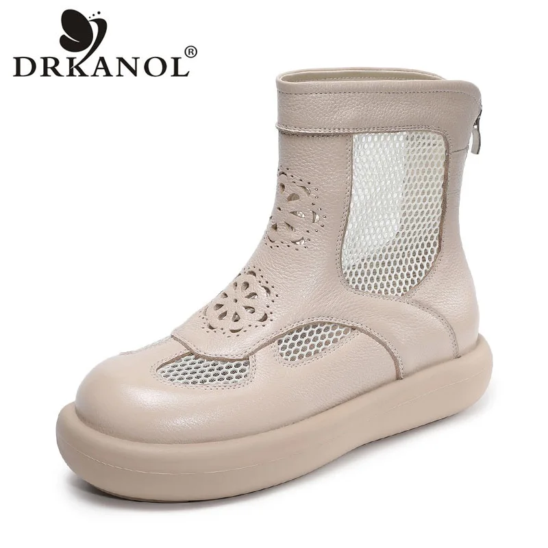 DRKANOL Women Cool Boots 2026 Summer Genuine Leather Air Mesh Breathable Flat Platform Round Toe Back Zipper Casual Ankle Boots
DRKANOL Women Cool Boots 2026 Summer Genuine Leather Air Mesh Breathable Flat Platform Round Toe Back Zipper Casual Ankle Boots
