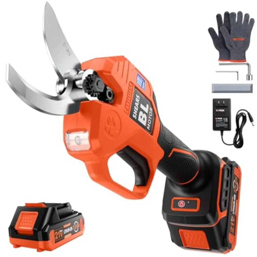 Cordless Electric Pruning Shears 1.6'' Cutting Diameter Professional Battery Powered Garden Scissors for Tree Trimming with SK5
Cordless Electric Pruning Shears 1.6'' Cutting Diameter Professional Battery Powered Garden Scissors for Tree Trimming with SK5