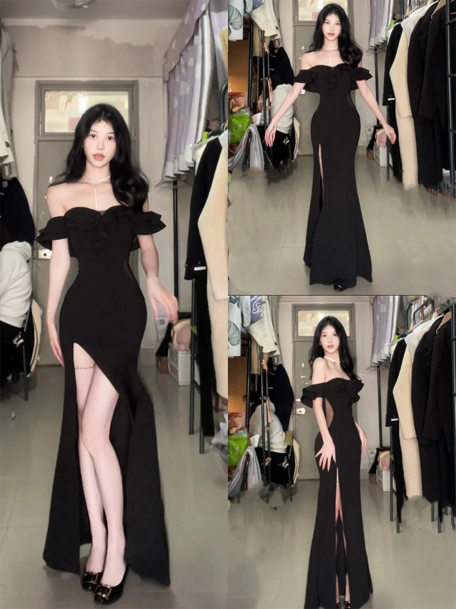 Ele Pure Desire Длинное платье на одно плечо с высоким разрезом для женщин, весенне-осенний сезон, женственное утягивающее вечернее платье
Ele Pure Desire Длинное платье на одно плечо с высоким разрезом для женщин, весенне-осенний сезон, женственное утягивающее вечернее платье