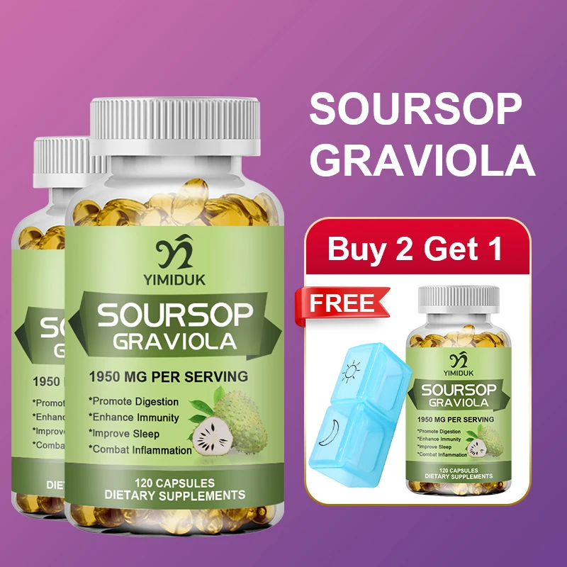 YIMIDUK Soursop Graviola 1950mg Capsules, Supports Healthy Immune System, Digestion, Better Sleep & Natural Antioxidant Activity
YIMIDUK Soursop Graviola 1950mg Capsules, Supports Healthy Immune System, Digestion, Better Sleep & Natural Antioxidant Activity