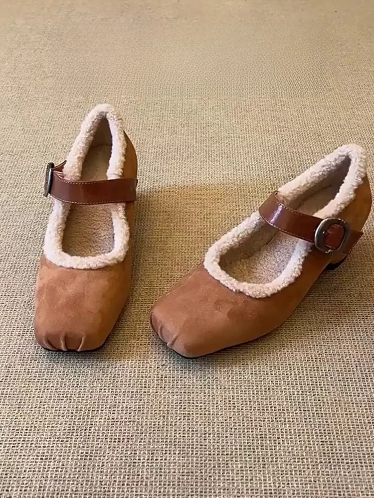 Retro Velvet Fur Mary Jane Shoes Women's Low Cut Slip-On Shoes Square Head Ballet Shoes Inner Heightening Fashionable Commute
Retro Velvet Fur Mary Jane Shoes Women's Low Cut Slip-On Shoes Square Head Ballet Shoes Inner Heightening Fashionable Commute
