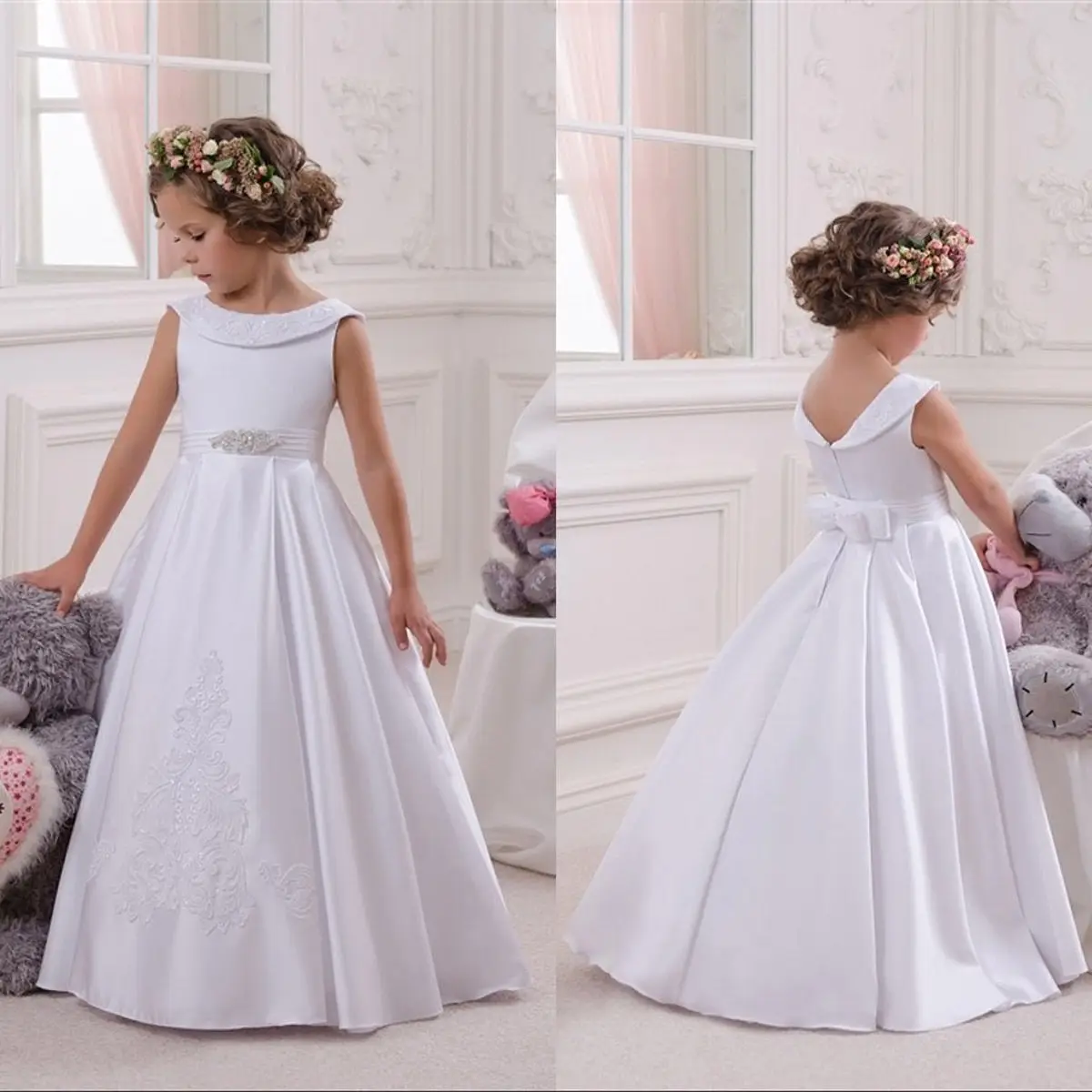 Flower Girl Dresses For Wedding Junior Bridesmaid Vintage Kids Evening Birthday Party Princess Gown Lolita First Communion Prom
Flower Girl Dresses For Wedding Junior Bridesmaid Vintage Kids Evening Birthday Party Princess Gown Lolita First Communion Prom