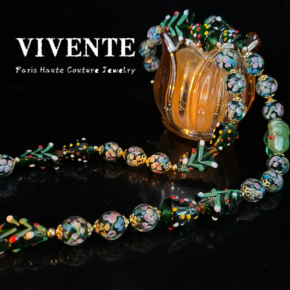 New Arrival Retro Burnt Old Glass Sweater Chain Vintage Luxury Premium Texture Green Christmas Tree Necklace Jewelry
New Arrival Retro Burnt Old Glass Sweater Chain Vintage Luxury Premium Texture Green Christmas Tree Necklace Jewelry