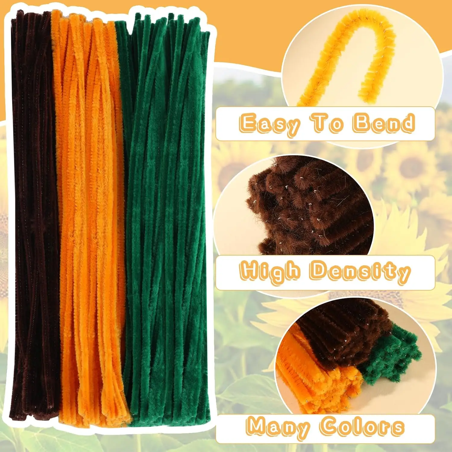 300PCS Pipe Cleaner Flower Kit, Pipe Cleaners Bulk, 3 Colors Pipe Cleaners Craft Chenille Stems Pipe Cleaners Flowers with Floral Wires, Floral Tape, Scissors for Art Project
300PCS Pipe Cleaner Flower Kit, Pipe Cleaners Bulk, 3 Colors Pipe Cleaners Craft Chenille Stems Pipe Cleaners Flowers with Floral Wires, Floral Tape, Scissors for Art Project