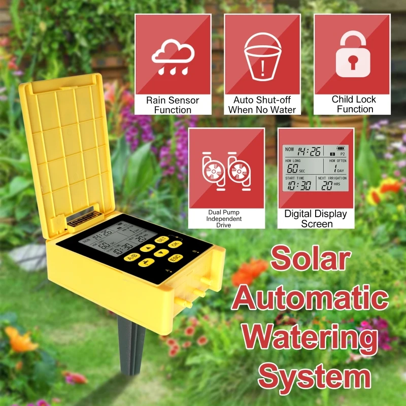 Solar Dual-Pump Automatic Watering System Drip Irrigation System Rain Sensor Watering Garden Balcony Spray Irrigation
Solar Dual-Pump Automatic Watering System Drip Irrigation System Rain Sensor Watering Garden Balcony Spray Irrigation