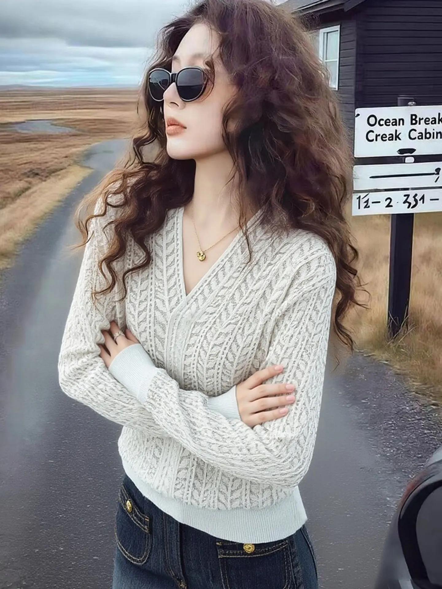 Женский вязаный топ с V-образным вырезом и длинными рукавами, ажурный, модный, зимний 2025, высококачественный, в корейском стиле, для повседневной носки, теплый.
Женский вязаный топ с V-образным вырезом и длинными рукавами, ажурный, модный, зимний 2025, высококачественный, в корейском стиле, для повседневной носки, теплый.