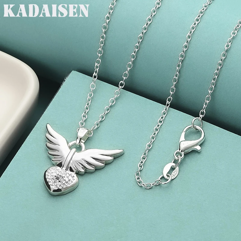 Korean Trend 925 Sterling Silver Noble Zircon Heart Wings Pendant Necklace For Women Fashion Wedding Party Jewelry Gifts
Korean Trend 925 Sterling Silver Noble Zircon Heart Wings Pendant Necklace For Women Fashion Wedding Party Jewelry Gifts