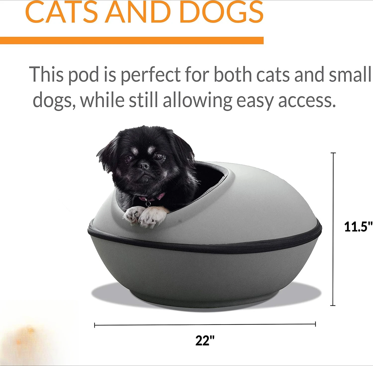 Pet Products Unheated Kitty Mod Dream Pod Cat Bed for Large Cats or Small Dogs, Indoor Covered Privacy Cave, Collapsible
Pet Products Unheated Kitty Mod Dream Pod Cat Bed for Large Cats or Small Dogs, Indoor Covered Privacy Cave, Collapsible