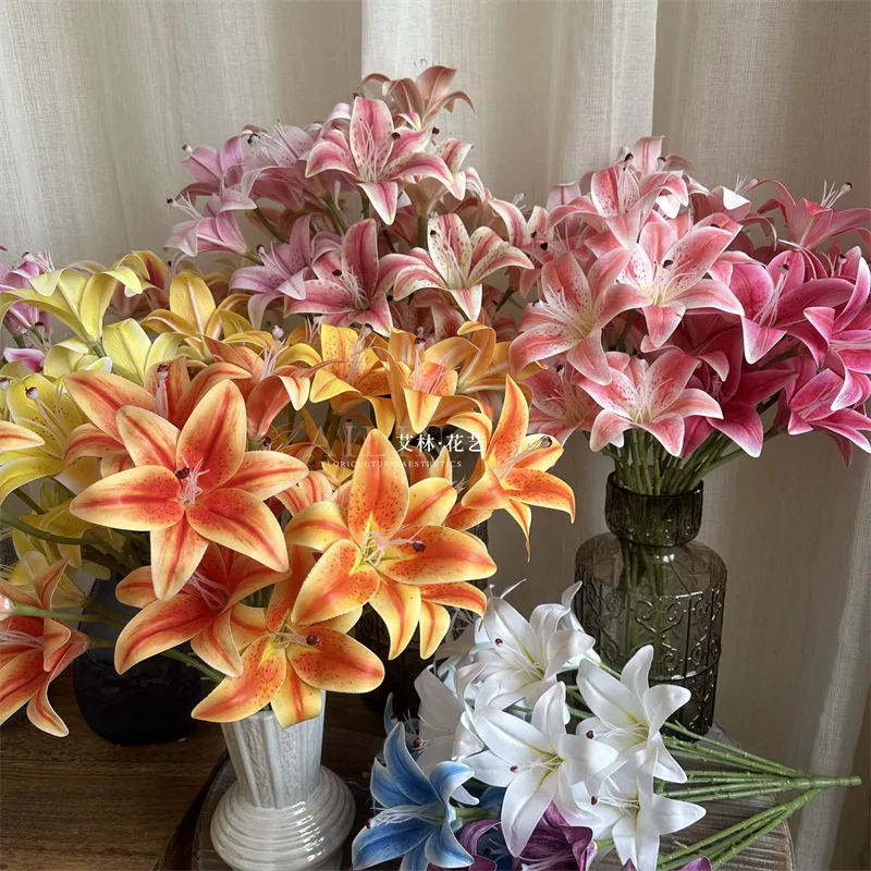 9-Head Bundle 3D Lily Flower Simulation Flower Lily Fake Flower Living Room Wedding Decoration Bouquet Home Decoration Prop
9-Head Bundle 3D Lily Flower Simulation Flower Lily Fake Flower Living Room Wedding Decoration Bouquet Home Decoration Prop