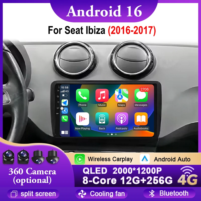 Автомагнитола Android 16 для Seat Ibiza 2016-2017 с Carplay, GPS-навигацией, мультимедийным плеером, Bluetooth, функцией разделения экрана, Wi-Fi, 4G, DSP
Автомагнитола Android 16 для Seat Ibiza 2016-2017 с Carplay, GPS-навигацией, мультимедийным плеером, Bluetooth, функцией разделения экрана, Wi-Fi, 4G, DSP