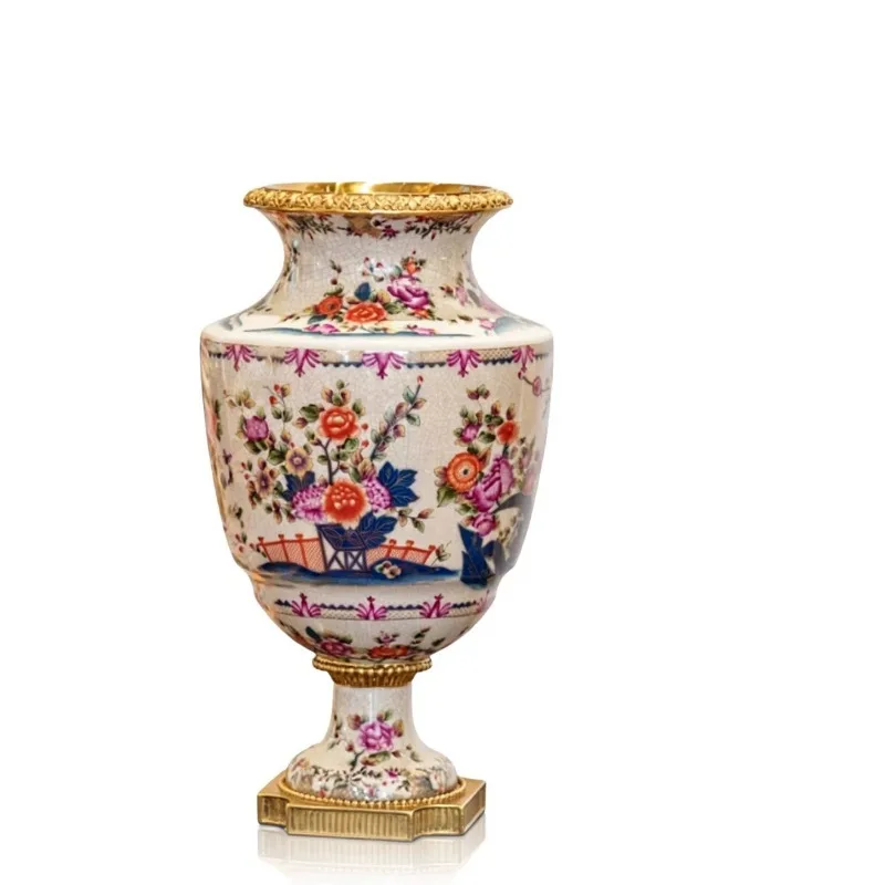 French painted ceramic vase living room porch high-end villa club hotel decorative flower arrangement ornament
French painted ceramic vase living room porch high-end villa club hotel decorative flower arrangement ornament