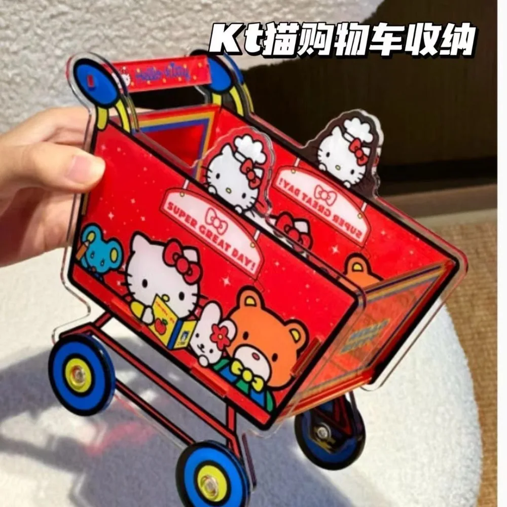 Creative HelloKitty Trolley Style Desktop Storage Basket Cartoon Peripheral Acrylic Storage Basket Mini Stationery Storage Box
Creative HelloKitty Trolley Style Desktop Storage Basket Cartoon Peripheral Acrylic Storage Basket Mini Stationery Storage Box