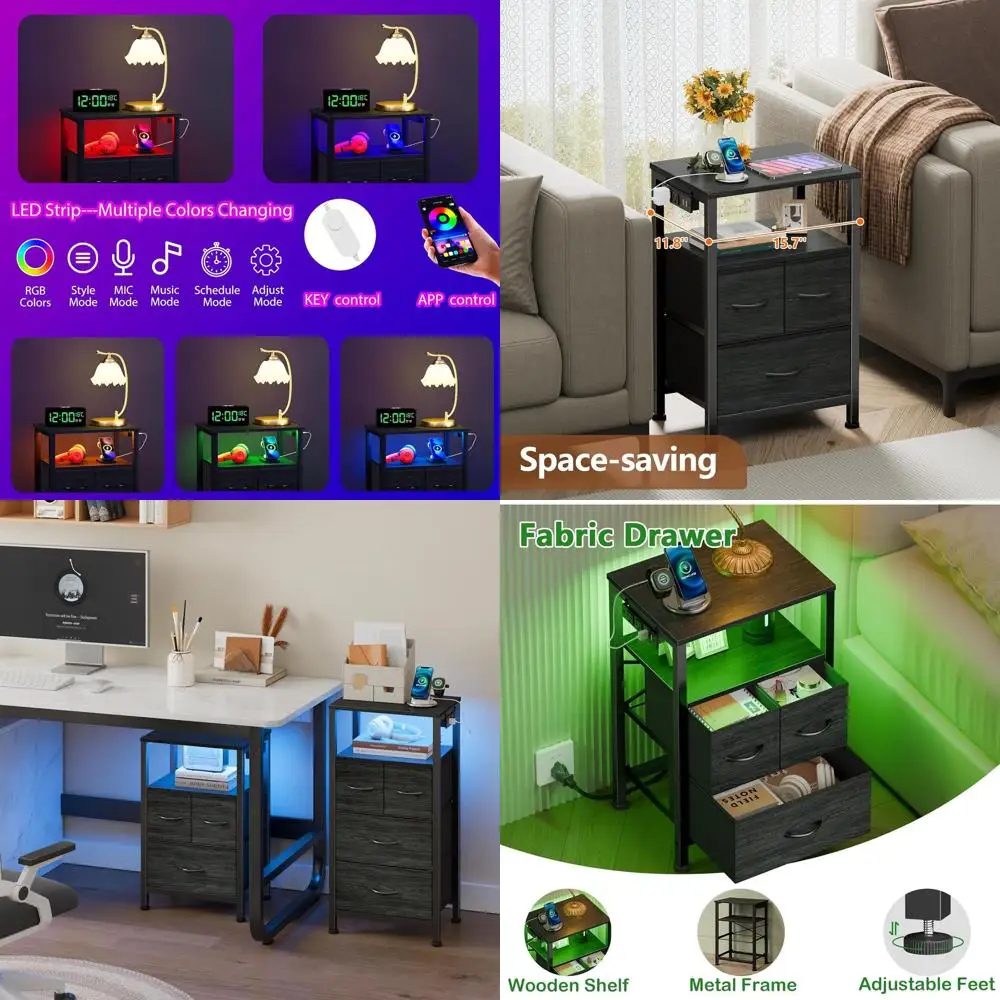 LED-lit Wood-Top Nightstand with Charging Port and 3-Drawer Storage, 25.8 Modern Bedroom Side Table
LED-lit Wood-Top Nightstand with Charging Port and 3-Drawer Storage, 25.8 Modern Bedroom Side Table