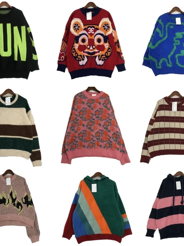 Винтажный шерстяной свитер в уличном стиле с пэчворком и принтом, круглый вырез, длинный рукав, теплый зимний трикотаж с мультяшной вышивкой
Винтажный шерстяной свитер в уличном стиле с пэчворком и принтом, круглый вырез, длинный рукав, теплый зимний трикотаж с мультяшной вышивкой