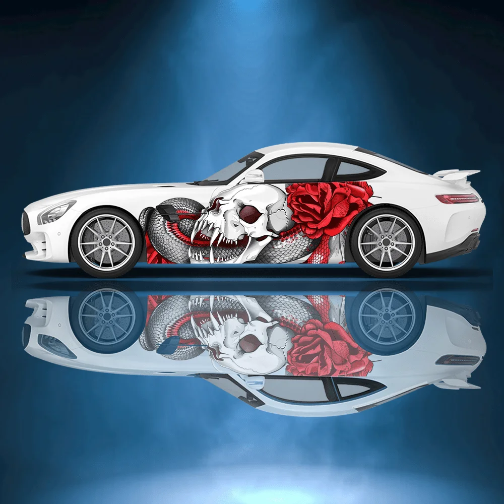 Skull and Red Rose Car Decals Are Covered with Full Body Floral Decorations To Protect Against Scratches and Are Car Vinyl Wraps
Skull and Red Rose Car Decals Are Covered with Full Body Floral Decorations To Protect Against Scratches and Are Car Vinyl Wraps