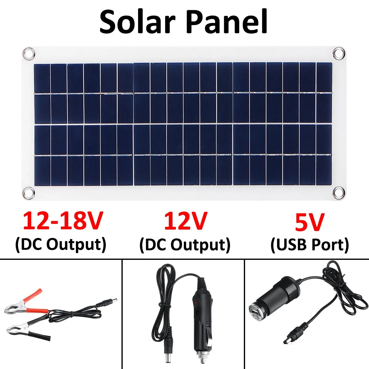 태양 전지 배터리 충전기 셀 모듈, 50W, 12-18V, 듀얼 USB 배터리, 자동차 보트, 캐러밴, RV, 가정, 야외