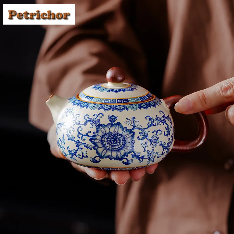 220 мл Ru Kiln синий и белый чайник Xishi, креативный чайник для заварки чая, чайник с ситечком, набор украшений для чая Улун
220 мл Ru Kiln синий и белый чайник Xishi, креативный чайник для заварки чая, чайник с ситечком, набор украшений для чая Улун
