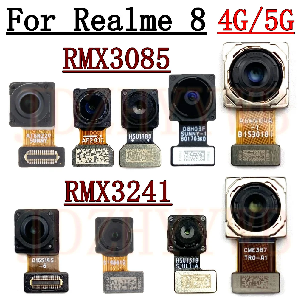 Передняя задняя камера для Realme 8 RMX 3085, широкий задний модуль основной камеры для селфи, гибкий кабель, детали для Realme 8 5G RMX 3241
Передняя задняя камера для Realme 8 RMX 3085, широкий задний модуль основной камеры для селфи, гибкий кабель, детали для Realme 8 5G RMX 3241