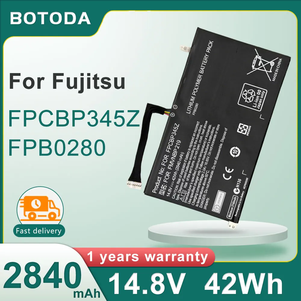 Аккумулятор для ноутбука BOTODA FPCBP345Z FPB0280 FMVNBP219 14.8V 42Wh 2840mAh для серии Fujitsu Lifebook UH572 UH552
Аккумулятор для ноутбука BOTODA FPCBP345Z FPB0280 FMVNBP219 14.8V 42Wh 2840mAh для серии Fujitsu Lifebook UH572 UH552