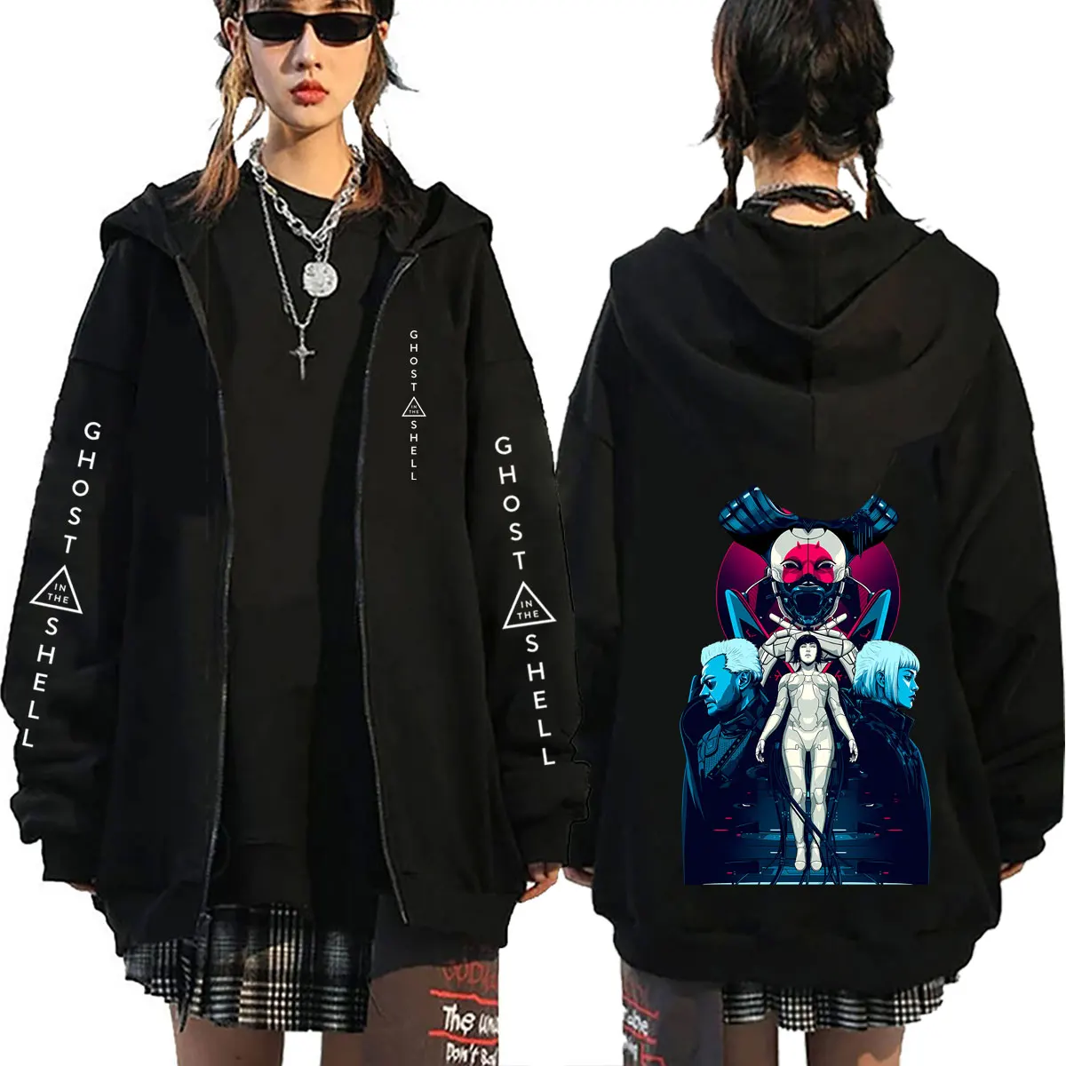 Anime Ghost in The Shell Kusanagi Motoko Graphic Zipper Hoodie Men Women Cartoon Manga Zip Up Hoodies Male Casual Vintage Jacket
Anime Ghost in The Shell Kusanagi Motoko Graphic Zipper Hoodie Men Women Cartoon Manga Zip Up Hoodies Male Casual Vintage Jacket