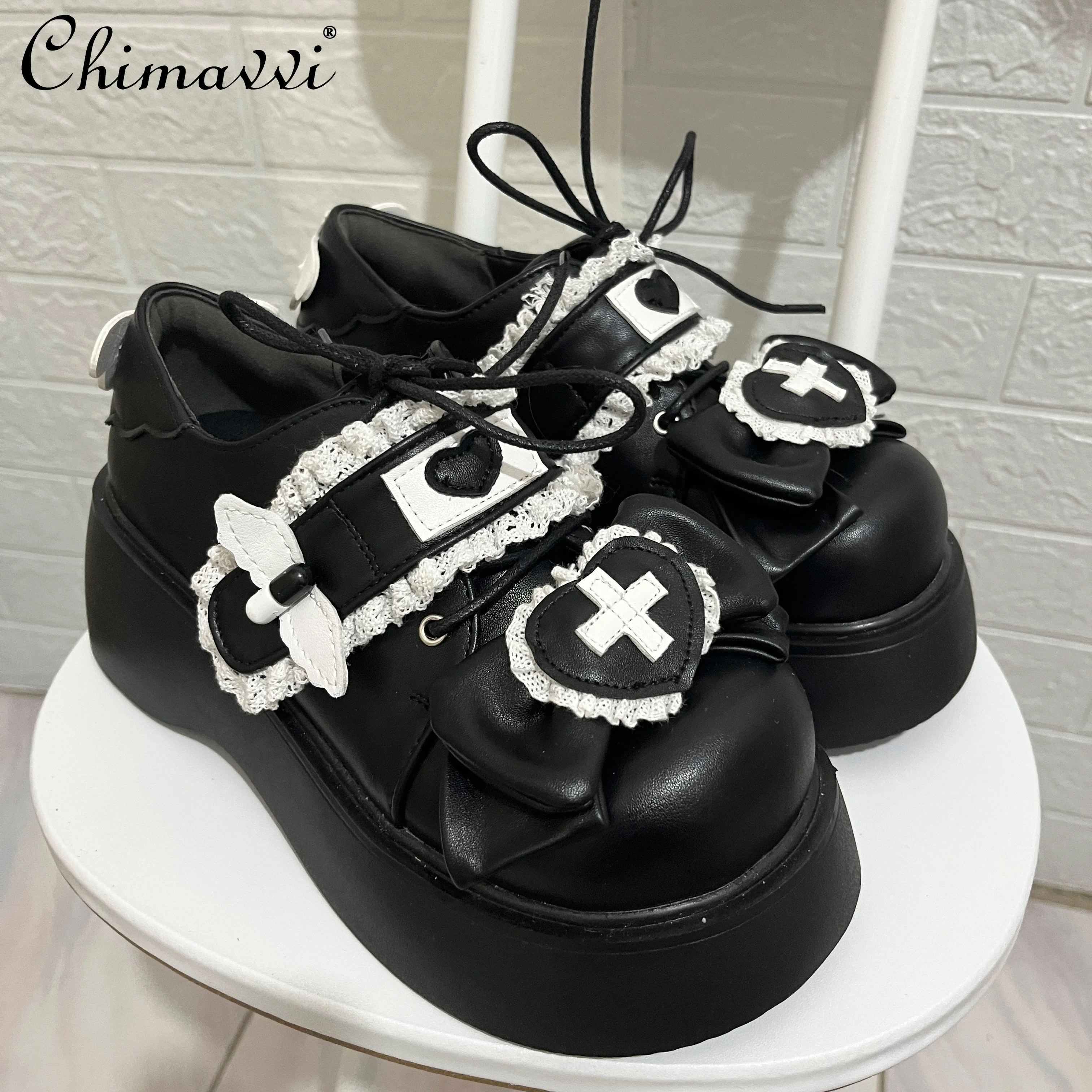 Original Japanese Round Head Lace-up Lolita Shoes Medical Sweet Muffin Shoes Cute Bow Girl Women Casual Sneakers 2025 New
Original Japanese Round Head Lace-up Lolita Shoes Medical Sweet Muffin Shoes Cute Bow Girl Women Casual Sneakers 2025 New