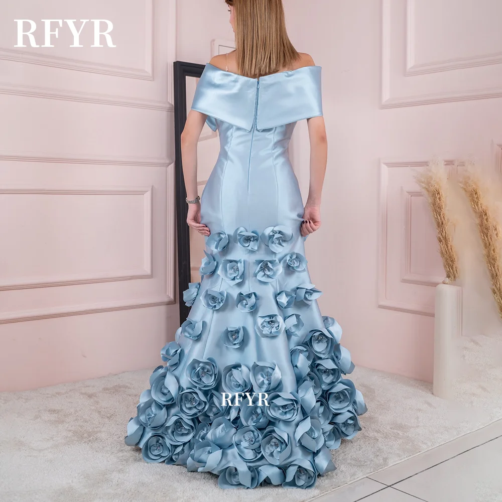 RFYR Blue Mermaid Evening Dress with 3D Flowers Party Dress Off Shoulder Prom Dress Luxury Gala Dress for Princess Customized
RFYR Blue Mermaid Evening Dress with 3D Flowers Party Dress Off Shoulder Prom Dress Luxury Gala Dress for Princess Customized