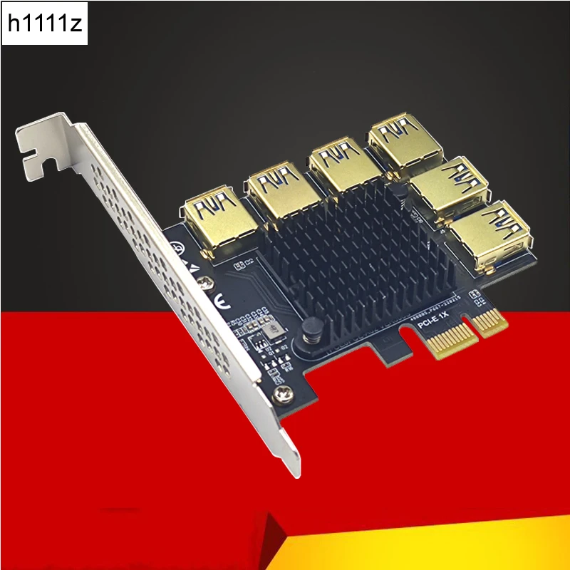 Gold PCI Express Multiplier Riser PCIE 1 to 6 PCI Express X16 USB Miner Adapter Extender PCI-e Riser For PC Graphics Card Mining
Gold PCI Express Multiplier Riser PCIE 1 to 6 PCI Express X16 USB Miner Adapter Extender PCI-e Riser For PC Graphics Card Mining