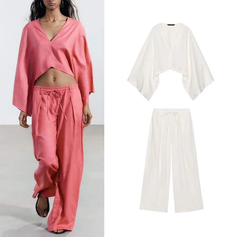 Asymmetric Mixed Linen Kimono Sle Coat And Wide Leg Pants Faion Set Long Sve V-Ne Spring 2025 Ladies Ensemble
Asymmetric Mixed Linen Kimono Sle Coat And Wide Leg Pants Faion Set Long Sve V-Ne Spring 2025 Ladies Ensemble