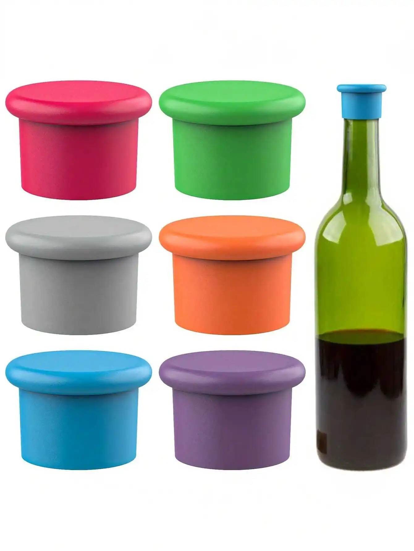1pc Random Color Wine Stoppers, Reusable Silicone Wine Corks, Glass Corks Beverages Beer Champagne Bottles For Corks To Keep Wine Fresh
1pc Random Color Wine Stoppers, Reusable Silicone Wine Corks, Glass Corks Beverages Beer Champagne Bottles For Corks To Keep Wine Fresh