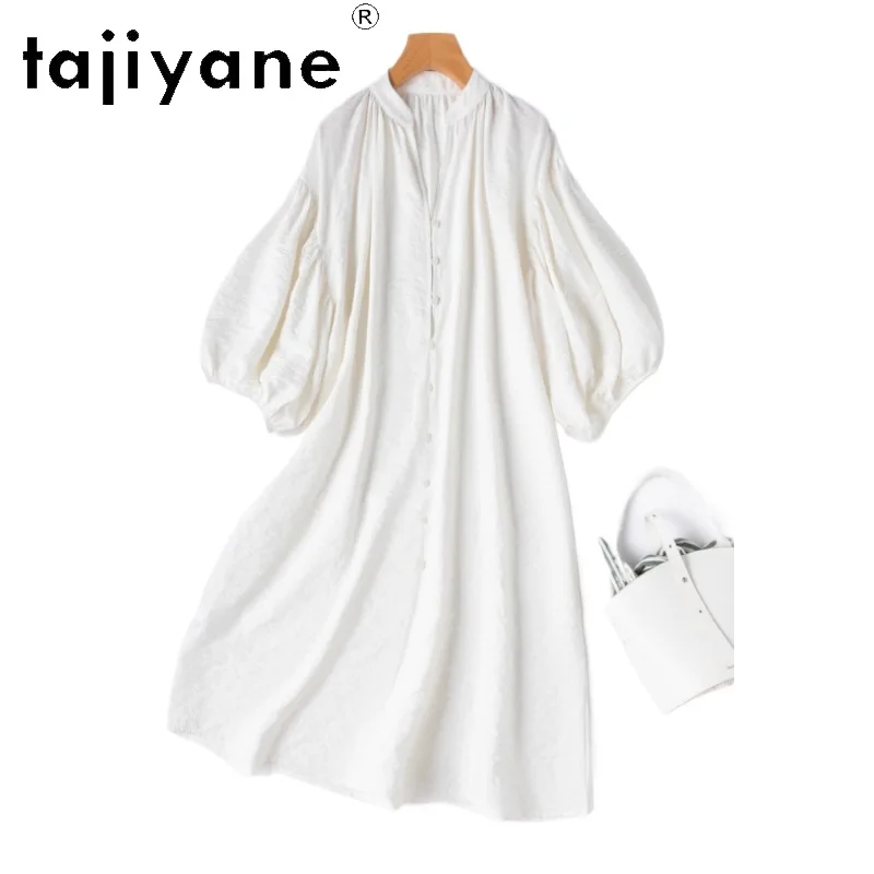 TAJIYANE 76% Mulberry Silk Dresses Woman Summer 2025 Fashion White Shirt Dress Mid Length Party Frocks Ladies Clothes платье
TAJIYANE 76% Mulberry Silk Dresses Woman Summer 2025 Fashion White Shirt Dress Mid Length Party Frocks Ladies Clothes платье