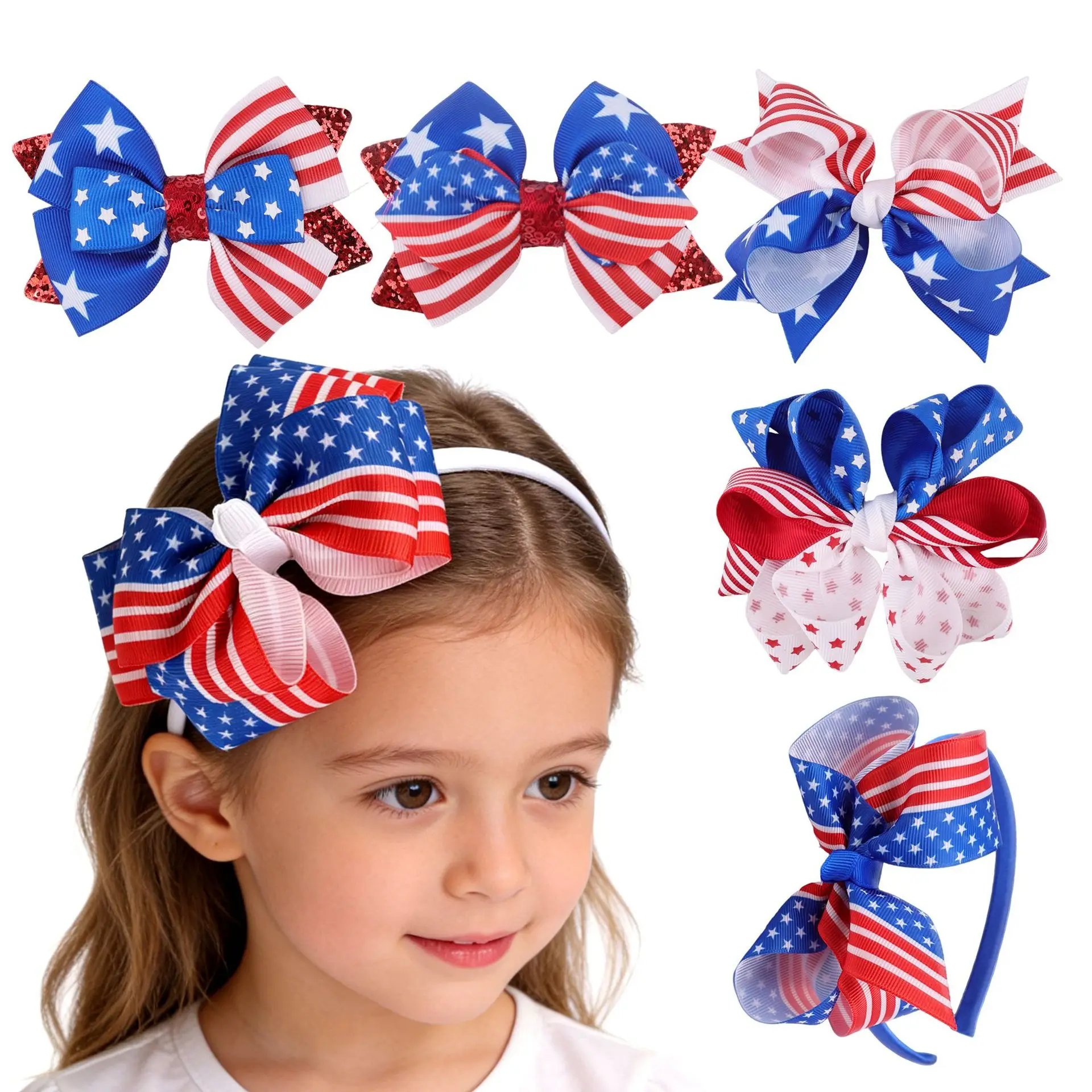 40 PCS/Lot, USA Flag Bow Hair Clip Patriotic American Flag Ribbon Bow Barrettes Girls Hairband For 4th Of July Party Accessories
40 PCS/Lot, USA Flag Bow Hair Clip Patriotic American Flag Ribbon Bow Barrettes Girls Hairband For 4th Of July Party Accessories