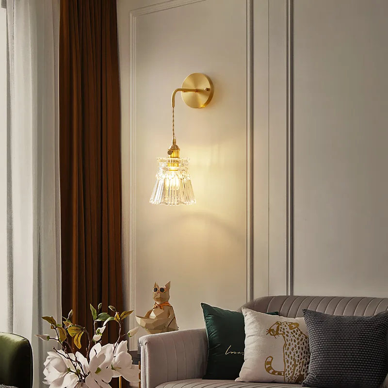 Brass Wall Lamps with Glass Bedsides Lamp Dining Room Pendant Light Living Room Light Accessory
Brass Wall Lamps with Glass Bedsides Lamp Dining Room Pendant Light Living Room Light Accessory