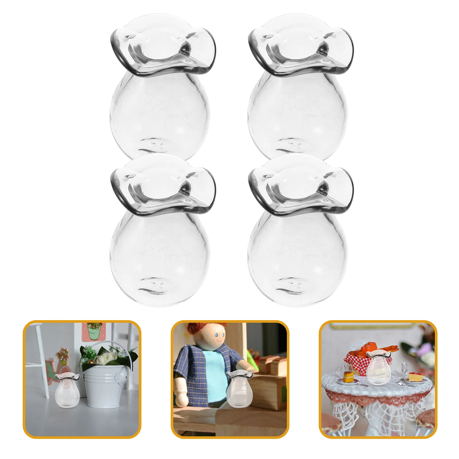 4Pcs Miniature Vase Ornament Glass Mini Vase Fake Vase Model Mini House Decor Miniature Planter house miniatures
4Pcs Miniature Vase Ornament Glass Mini Vase Fake Vase Model Mini House Decor Miniature Planter house miniatures