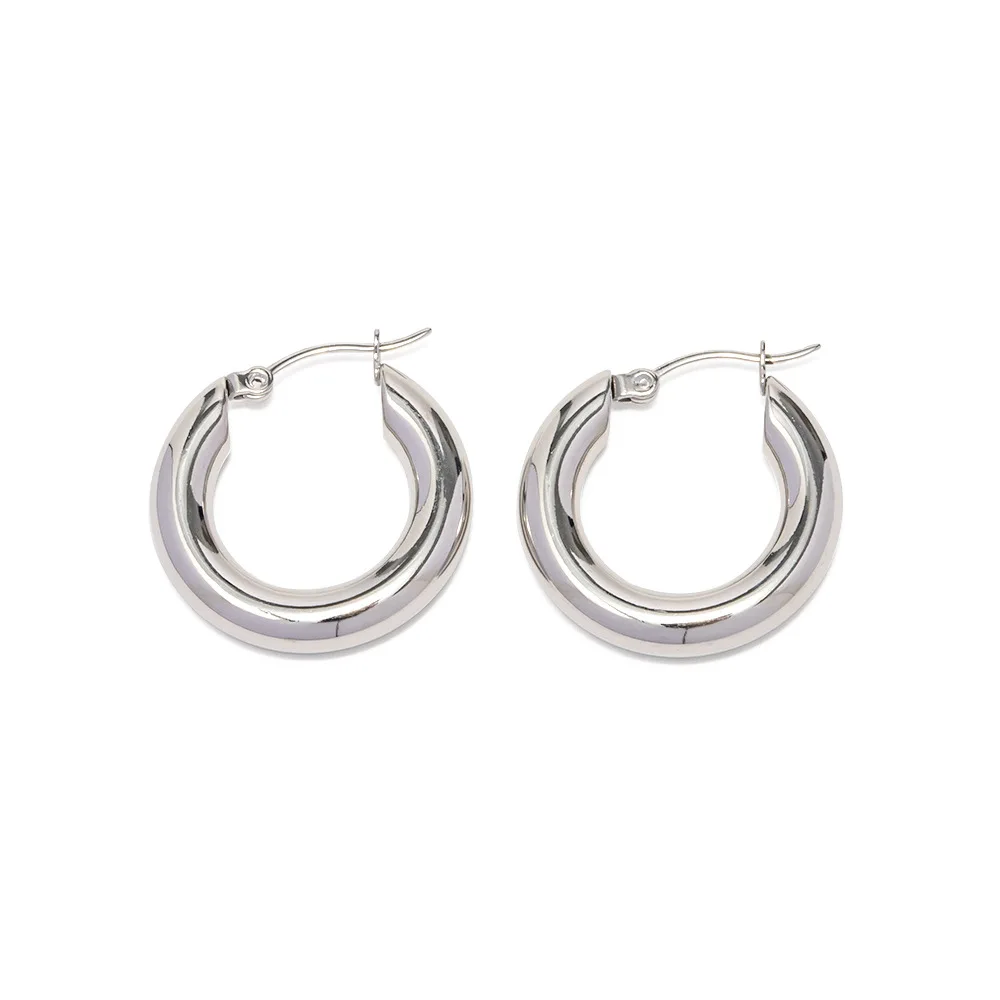 Stainless Steel PVD Gold Plated Tarnish Waterproof Simply Silver Color Hoop Earrings For Woman Jewelry Wholesale Trendy
Stainless Steel PVD Gold Plated Tarnish Waterproof Simply Silver Color Hoop Earrings For Woman Jewelry Wholesale Trendy