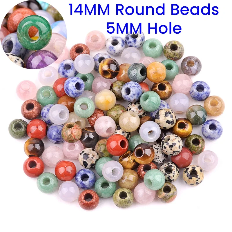 10PCS 14MM Beads 5MM Large Hole Round Natural Stone Bead Crystal Gemstone Custom Jewelry DIY Accessories Making
10PCS 14MM Beads 5MM Large Hole Round Natural Stone Bead Crystal Gemstone Custom Jewelry DIY Accessories Making