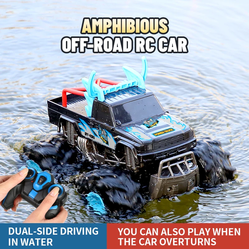 4WD Amphibious off-road climb RC car,dual-side driving in water,2.4G remote control car,Monster Truck Destruction,boy‘s toy gift
4WD Amphibious off-road climb RC car,dual-side driving in water,2.4G remote control car,Monster Truck Destruction,boy‘s toy gift